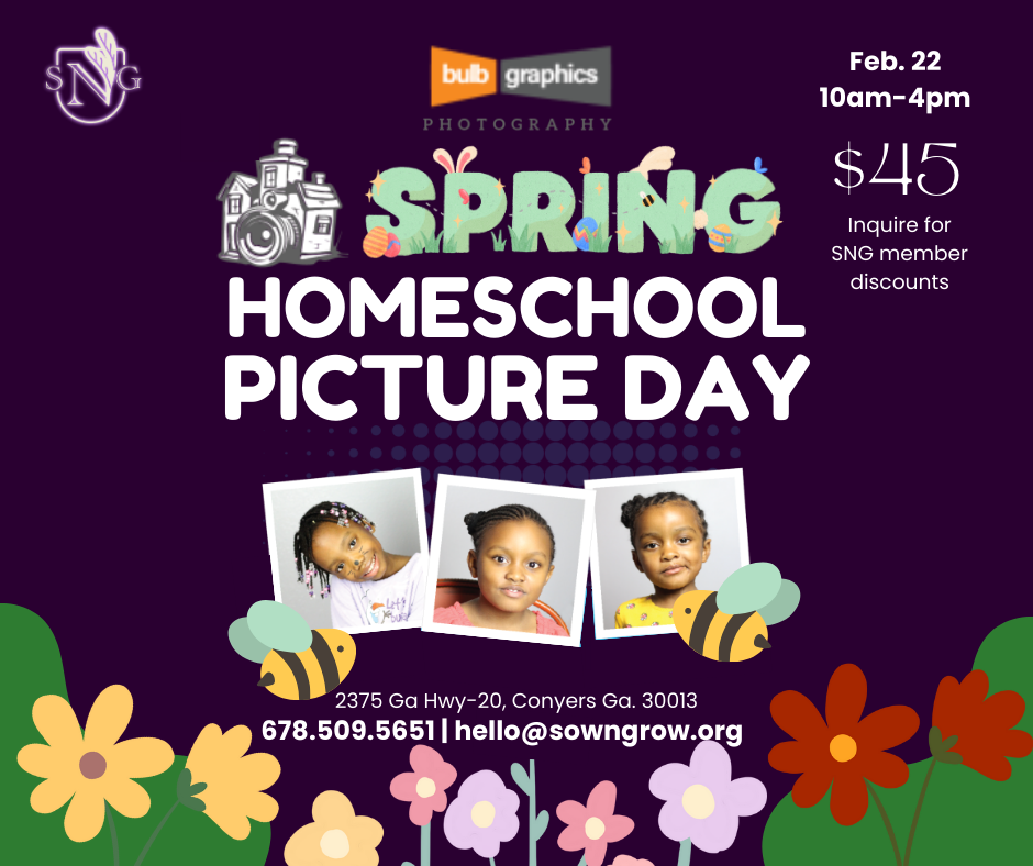 Sow N Grow 2024 Spring Homeschool Picture Day